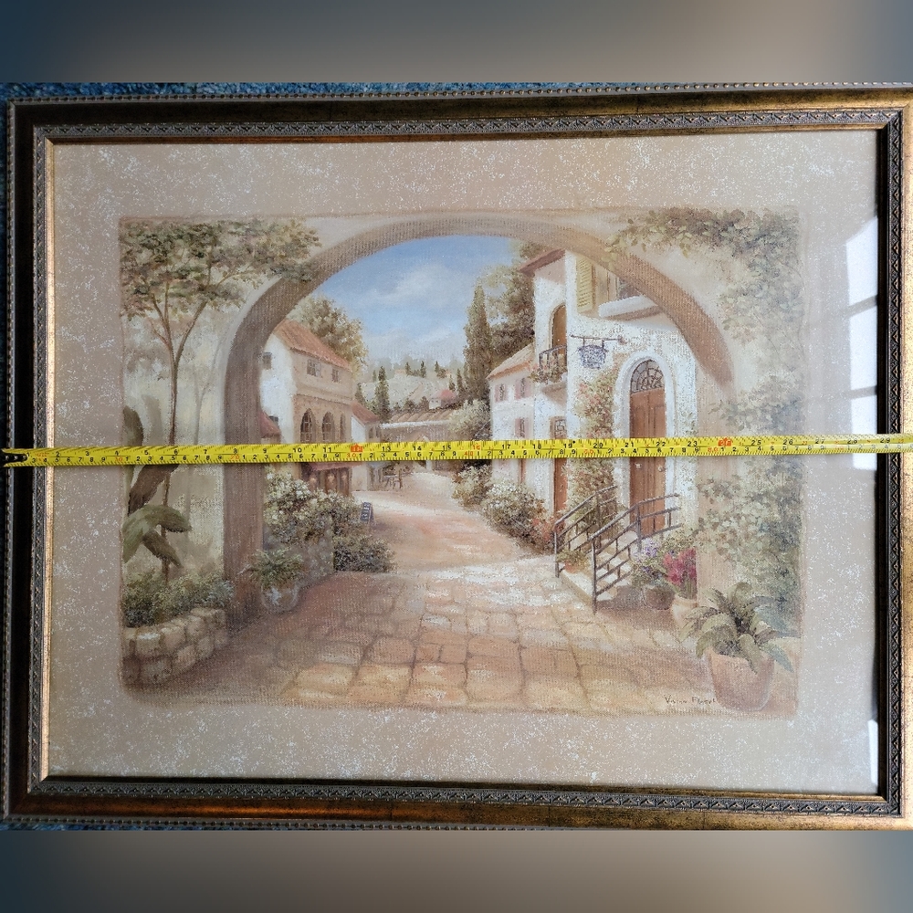 Quaint Town Vivian Flasch ART Large Italian Framed Print - Picture 6 of 10